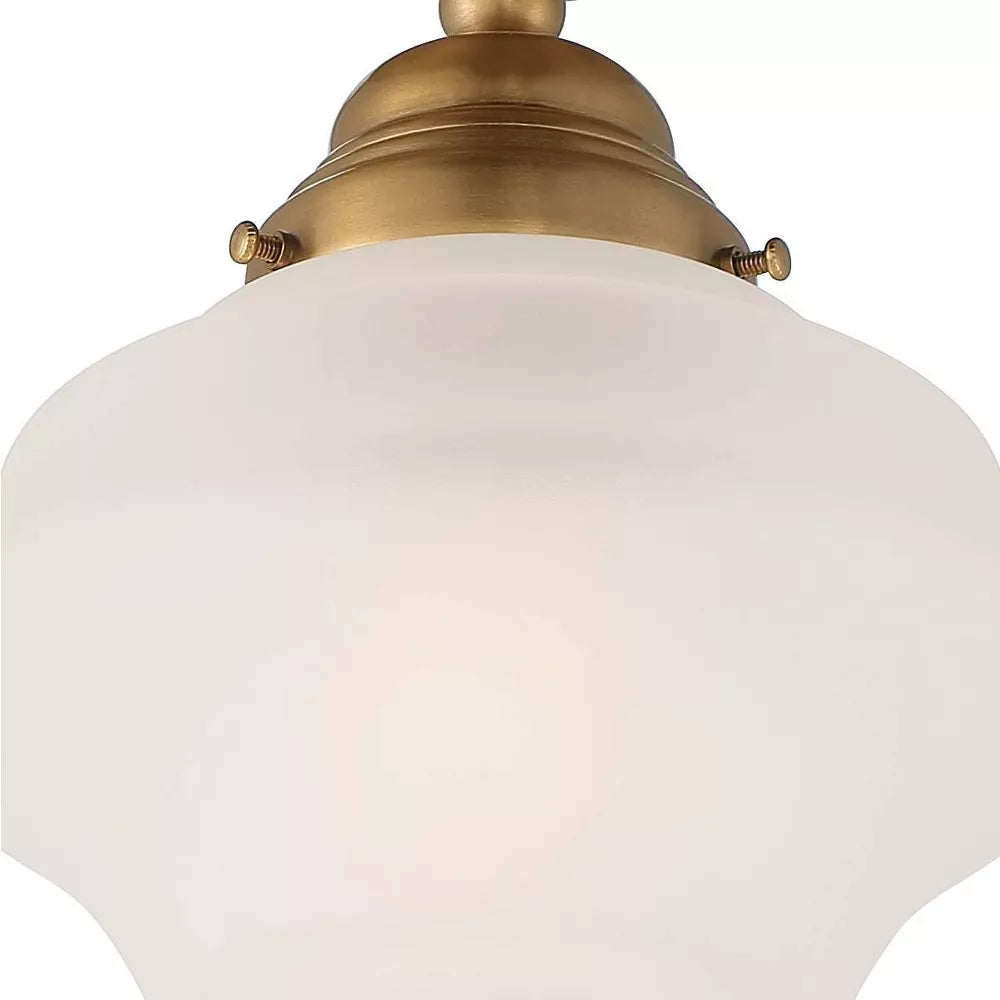 Lampa sufitowa półwpuszczana z matowym szklanym kloszem w stylu klasycznym
