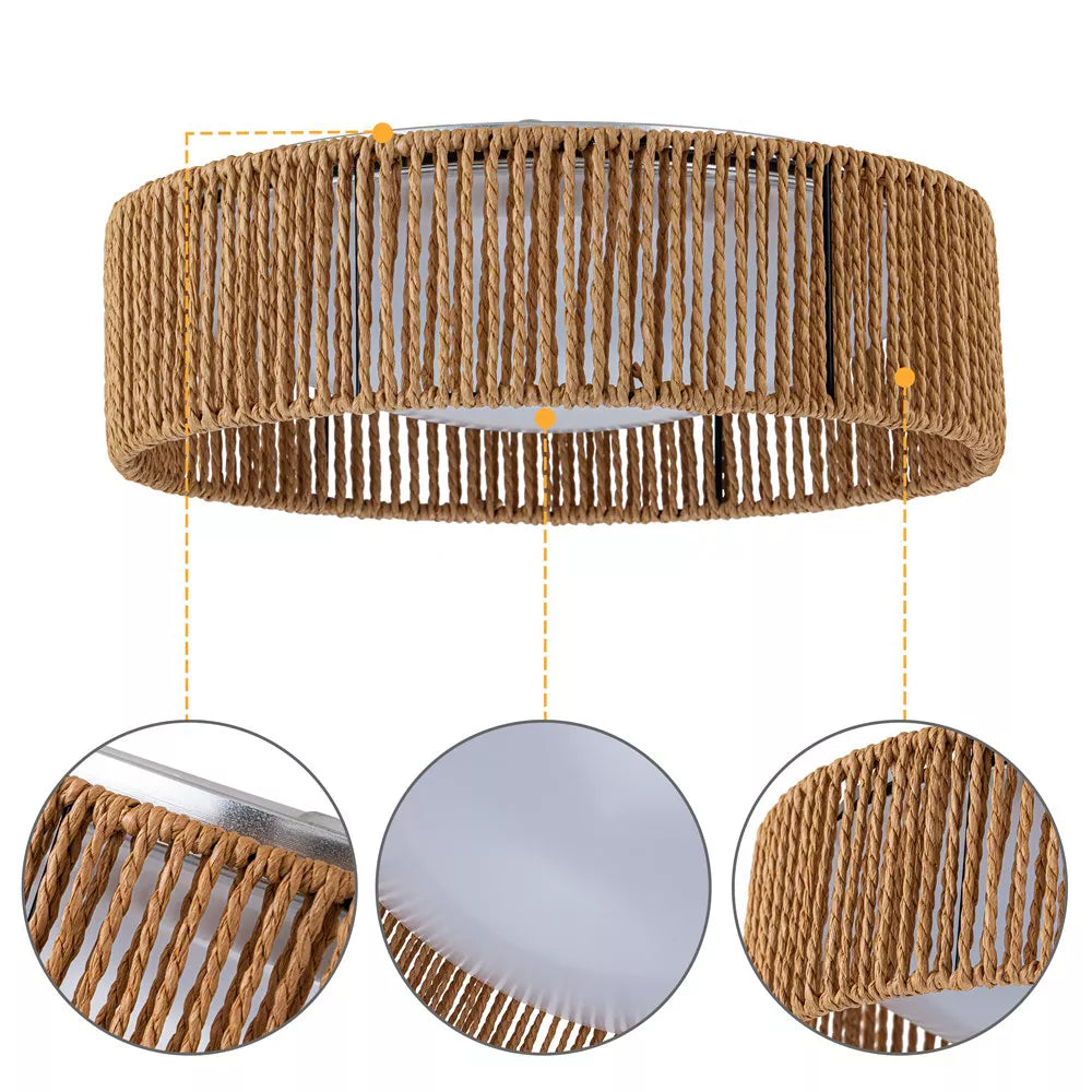 Lampa sufitowa LED bębnowa z wplecionym kloszem i trzema temperaturami barw