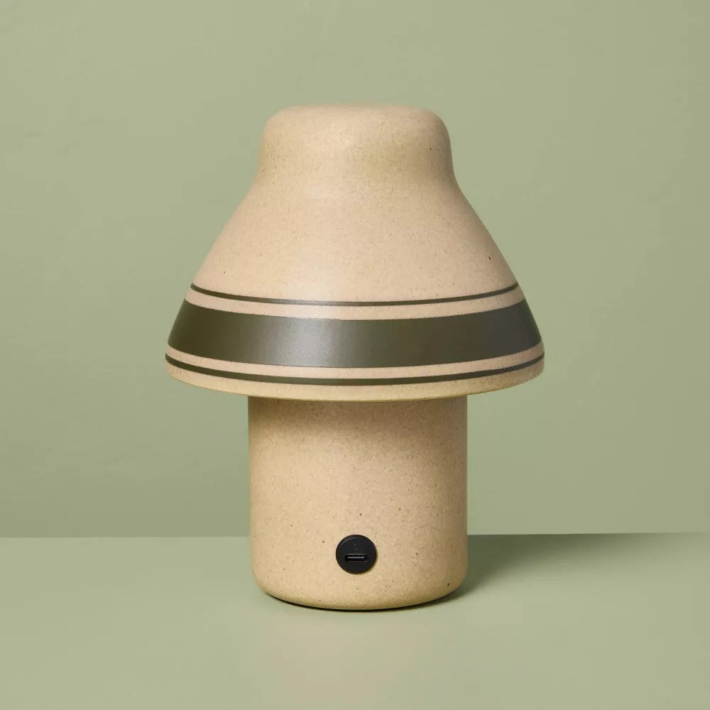 Przenośna mini lampa stołowa dzwonkowata z wbudowanym LED